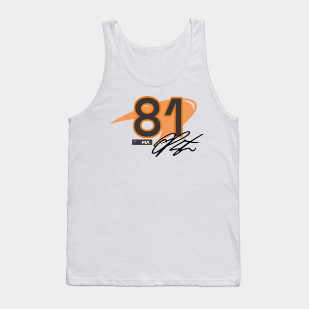 Formula 1 - Oscar Piastri Number. Tank Top by Tad